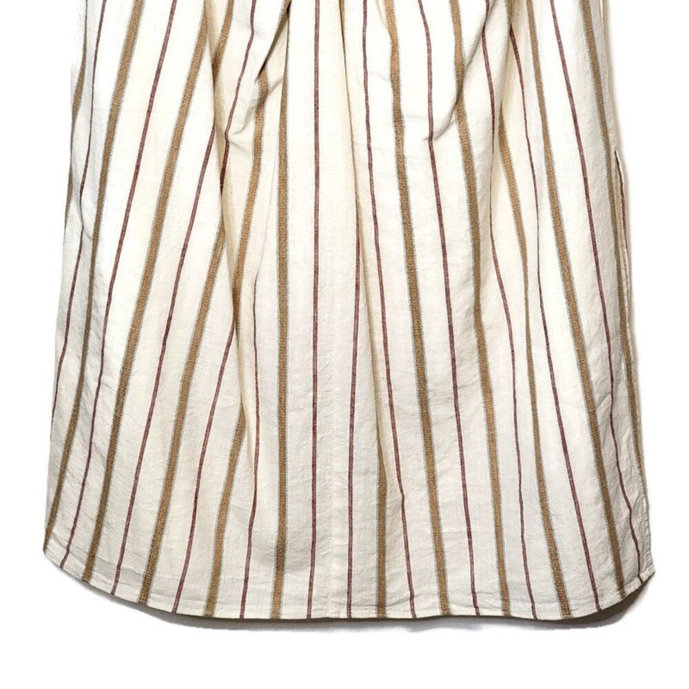 Madewell NWT Stripe Sarong Wrap Midi Skirt Twist Front Linen Cotton Size 12 - Picture 5 of 16